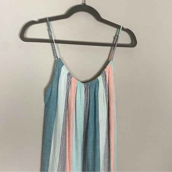 Rails Adora Highland Stripe Linen Midi Dress Sleeveless Striped Colorblock - Picture 3 of 12